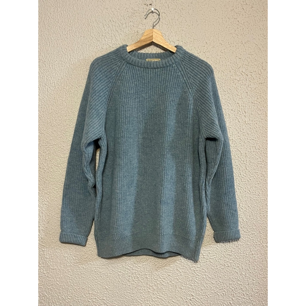 Crewneck Ribbed Knit Sweater - Dusty Teal